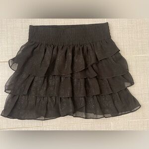 Women's American Eagle Glitter Ruffled Tiered Skirt Size M
